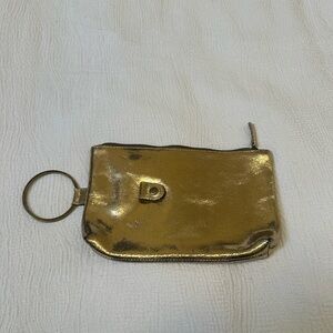 Gold Metallic Wristlet Pouch